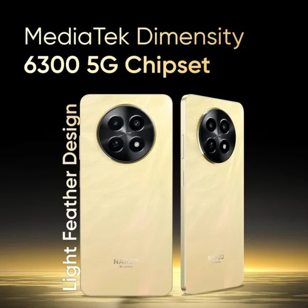 realme NARZO N65 5G (Amber Gold 6GB RAM, 128GB Storage) India's 1st D6300 5G Chipset | Ultra Slim Design | 120Hz Eye Comfort Display | 50MP AI Camera| Charger in The Box - Image 8