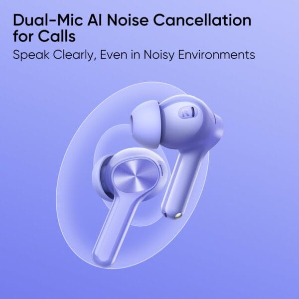 realme Buds T200 Lite Bluetooth in Ear Earbuds,4 Mic, AI ENC for Calls,48 Hours Total Playback with Fast Charging and Ultra Low Latency Gaming TWS,Google Fast Pair,with mic (Aurora Purple) - Image 8
