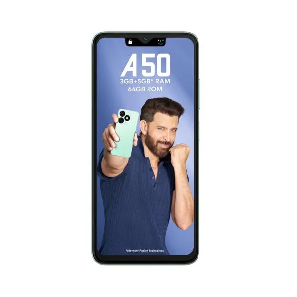 itel A50|6.6" HD+ Display with Dynamic Bar| 3GB RAM +64GB ROM, Upto 8GB RAM with Memory Fusion|Octacore Processor|8MP AI Dual Rear Cam|5000 mAh Battery | Lime Green - Image 2