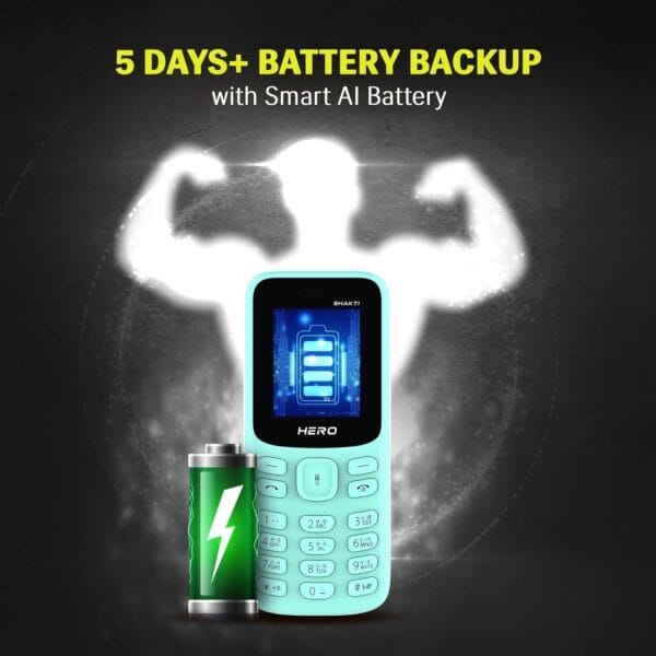 Lava Hero Shakti Dual Sim Keypad Mobile Phone (with Vibration Alert) | 1.8" Display | Super Saving Battery Mode | Stylish Keypad | Sturdy Build | Number Talker | (Mint Green) - Image 5