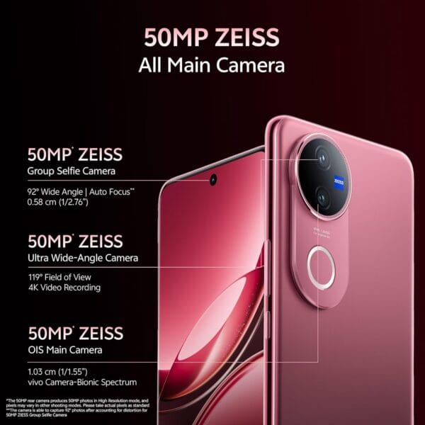 Vivo V50 5G (Rose Red, 8GB RAM, 256GB Storage) with No Cost EMI/Additional Exchange Offers - Image 4