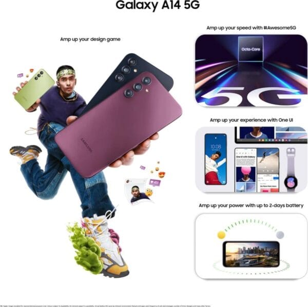 Samsung Galaxy A14 5G (Black, 6GB RAM, 128GB Storage) | Triple Rear Camera (50 MP Main) | Upto 12 GB RAM with RAM Plus | Without Charger - Image 8