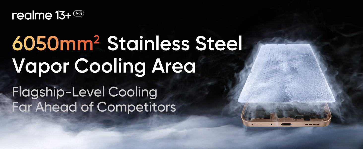 cooling area panel flagship realme stainless steel