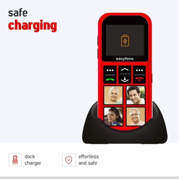 senior world Easyfone Star - Sim 1.7 inch Kids Phone with Safety Features Like Photo Speed dial, Simple menu, SOS, Incoming Call Restriction, SOS etc Red - Image 7