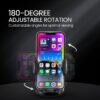 Portronics Clamp M4 Car Phone Holder Stand with 360 Degree Rotation, Strong Grip, Suction Cup Mount, Single Hand Use, Shockproof Build, Mobile Stand for Car (Black) - Image 5