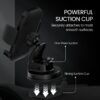 Portronics Clamp M4 Car Phone Holder Stand with 360 Degree Rotation, Strong Grip, Suction Cup Mount, Single Hand Use, Shockproof Build, Mobile Stand for Car (Black) - Image 7