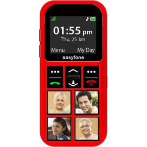senior world Easyfone Star - Sim 1.7 inch Kids Phone with Safety Features Like Photo Speed dial, Simple menu, SOS, Incoming Call Restriction, SOS etc Red