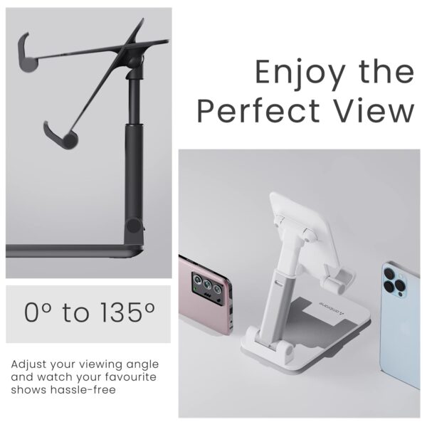 Ambrane Mobile Holding Tabletop Stand, 0-135 Perfect View, Height Adjustment, Wide Compatibility, Multipurpose, Anti-Skid Design (Twistand, Black) - Image 5