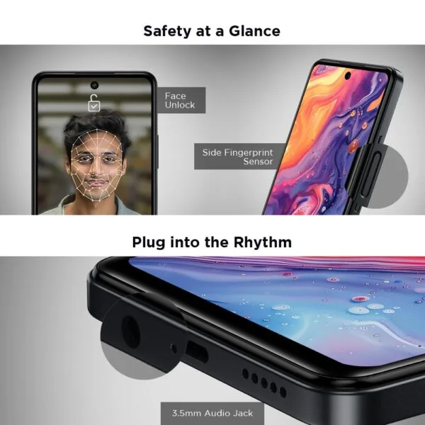 Lava O3 Pro (Glossy Black, 4 GB RAM, 128 GB Storage)| Bigger 6.56" HD+ Display | 50 MP AI Triple Rear Camera | 8 MP Front Camera| 5000 mAh Battery | 10W Charging | Charger in Box - Image 3