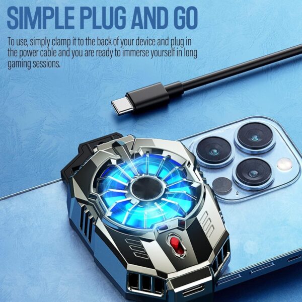 Sounce Phone Cooler Gaming Fan, Led Gaming Mobile Cooler Fan With Two Cooling Speeds & RGB Lights, Mobile Phone Radiator Fan for iPhone, Smartphones from 4.5-7 in, Cooling Fan for Live Streamingng - Image 3