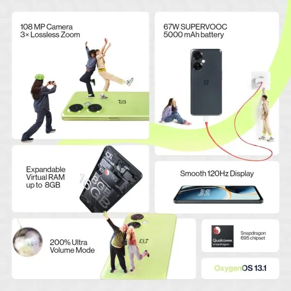 OnePlus Nord CE 3 Lite 5G (Pastel Lime, 8GB RAM, 128GB Storage) - Image 2