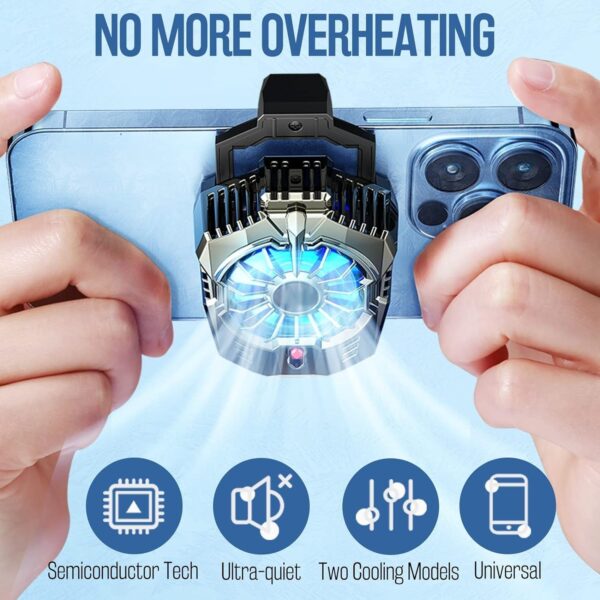 Sounce Phone Cooler Gaming Fan, Led Gaming Mobile Cooler Fan With Two Cooling Speeds & RGB Lights, Mobile Phone Radiator Fan for iPhone, Smartphones from 4.5-7 in, Cooling Fan for Live Streamingng - Image 5