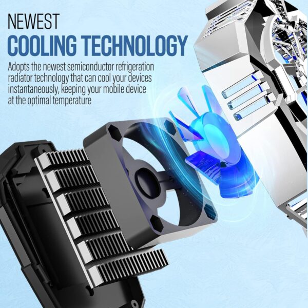 Sounce Phone Cooler Gaming Fan, Led Gaming Mobile Cooler Fan With Two Cooling Speeds & RGB Lights, Mobile Phone Radiator Fan for iPhone, Smartphones from 4.5-7 in, Cooling Fan for Live Streamingng - Image 4
