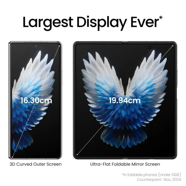 Tecno Phantom V Fold 2 (Rippling Blue, 12GB+512GB) | Strongest Fold Ever | Largest Battery in Fold Segment-5750mAh | Segment Largest Display | Rear - Triple 50MP Camera with OIS | 70W Fast Charger - Image 7