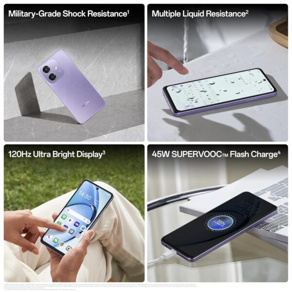 OPPO A3X 5G (Starry Purple, 4GB RAM, 64GB Storage) Without Offer - Image 2