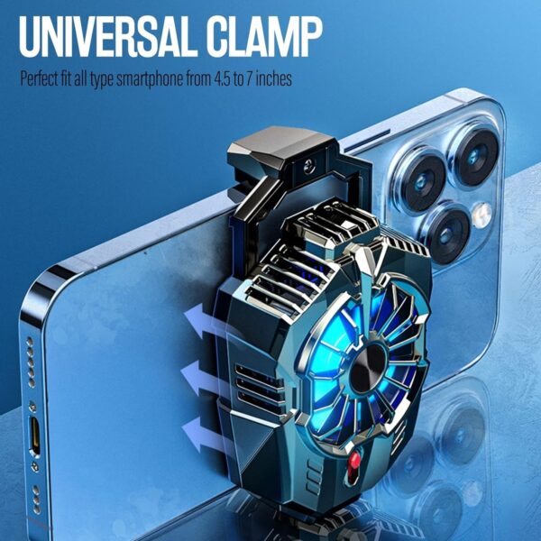 Sounce Phone Cooler Gaming Fan, Led Gaming Mobile Cooler Fan With Two Cooling Speeds & RGB Lights, Mobile Phone Radiator Fan for iPhone, Smartphones from 4.5-7 in, Cooling Fan for Live Streamingng - Image 2