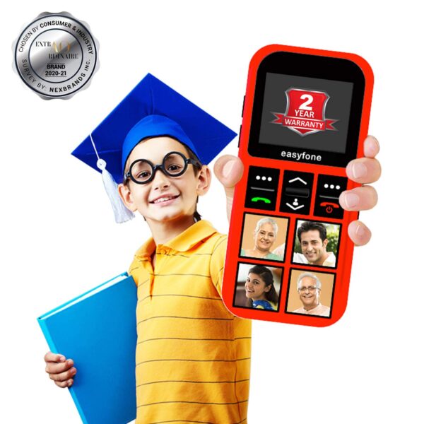 senior world Easyfone Star - Sim 1.7 inch Kids Phone with Safety Features Like Photo Speed dial, Simple menu, SOS, Incoming Call Restriction, SOS etc Red - Image 2
