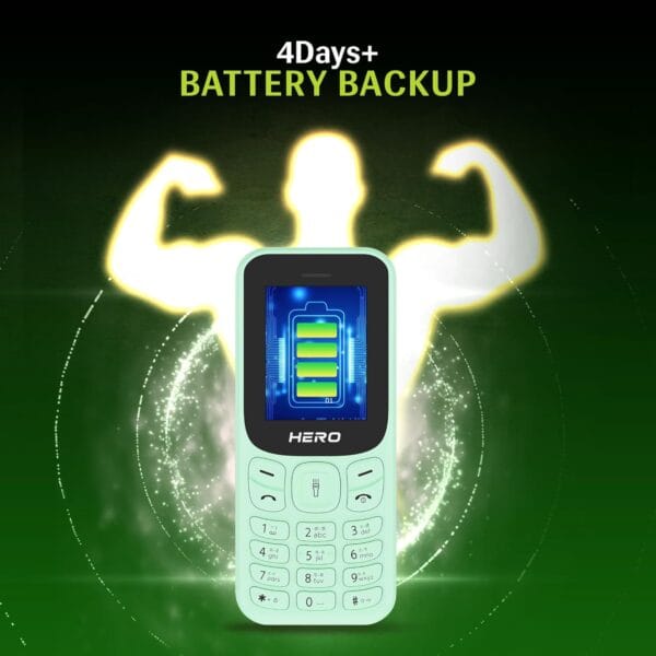 Lava Hero Shakti 2025 Dual Sim Keypad Mobile Phone (with Vibration Alert) | 1.8" Display | Super Saving Battery Mode | Stylish Design | Number Talker | (Mint Green) - Image 6