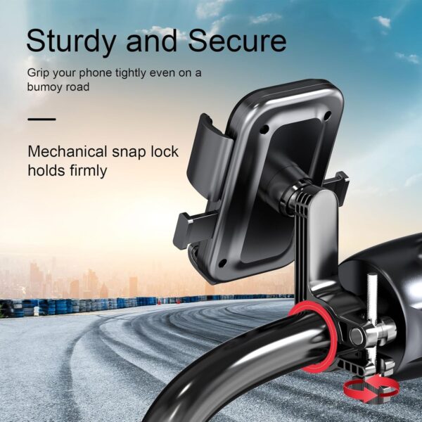 coku Mobile Holder for Bike Universal Mobile Stand for Bike Handle with 360° Rotation Phone Stand for Motorcycle, Bicycle Compatible with 4.7 to 7 inch Smartphones (Black) - Image 5