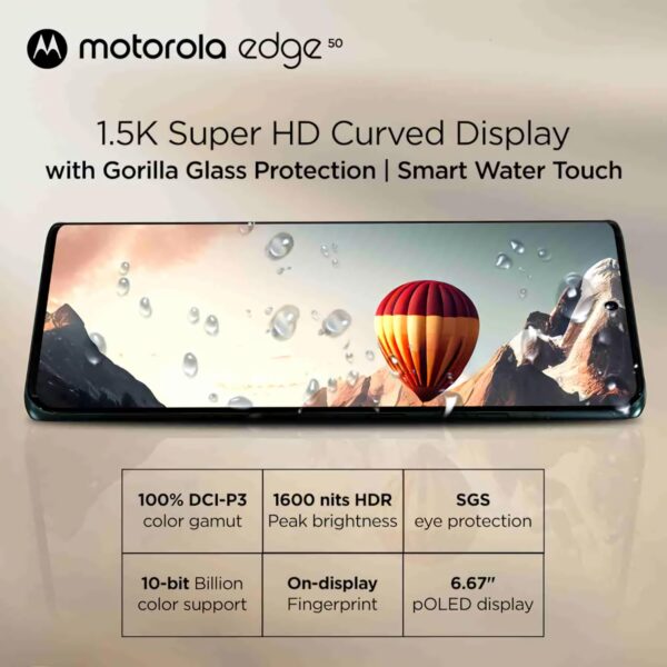Motorola Edge 50 5G (8GB RAM + 256GB Storage) | 50MP + 13MP + 10MP | 32MP Front Camera | 5000 mAh Battery | Snapdragon 7 Gen 1 Accelerated Edition Processor (Jungle Green) - Image 9