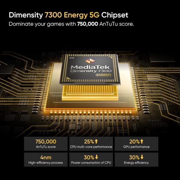realme 13+ 5G (Victory Gold, 8GB RAM, 256GB Storage) 6.67" AMOLED Display | 80W Ultra Charging DAK | Dimensity 7300E Processor - Image 5
