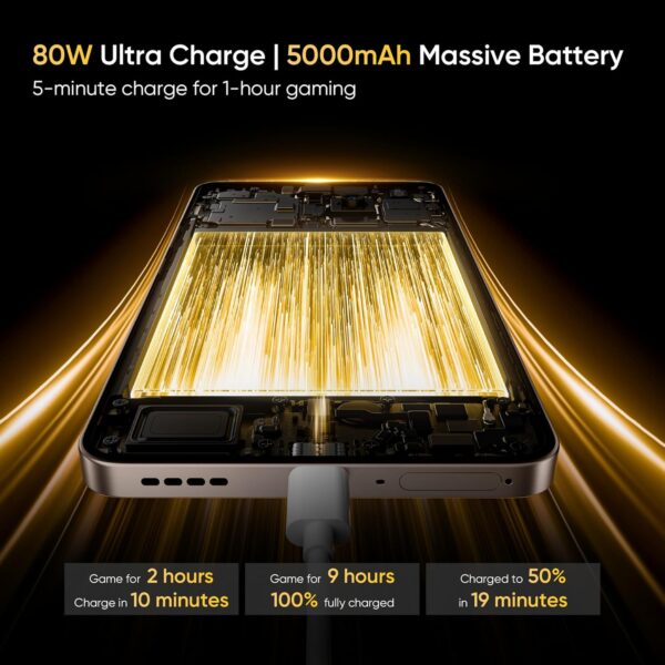 realme 13+ 5G (Victory Gold, 8GB RAM, 256GB Storage) 6.67" AMOLED Display | 80W Ultra Charging DAK | Dimensity 7300E Processor - Image 6