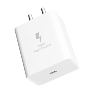 Kratos 25W Type C Charger Super Fast Adapter Compatible with Samsung Galaxy M05/M15/F15/A15/M35/A35/A55/M55| M34/M14/F34/F14/F54/A14/S24/S23/S21 Fe/S23 Fe/Z Fold/Flip/6/5/4/3/Tab,Charger adapter,White